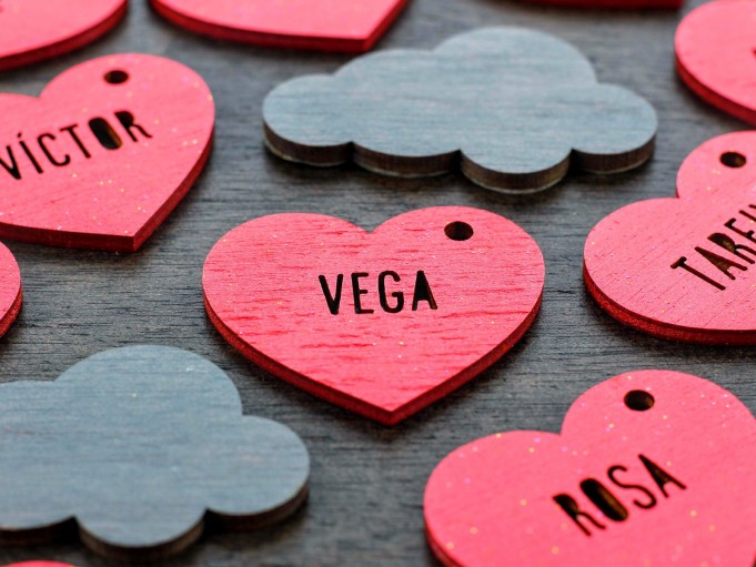 Etiqueta corazón amaranto - Vega