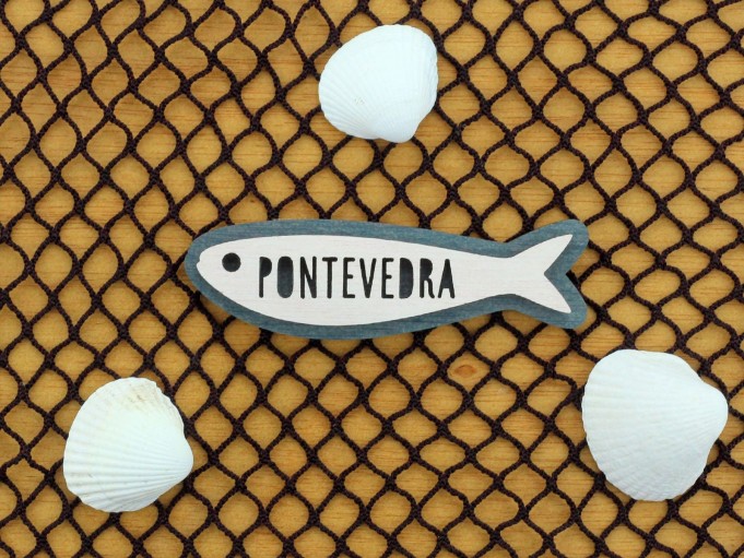 Imán sardina gris azulado - Pontevedra